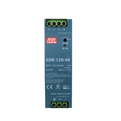 EDR-120-48, 48VDC, 120W Raya Montaj Tipi Güç Kaynağı