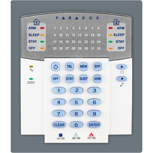 SP7000, 32 Bölgeye Kadar Genişleyebilen Alarm Paneli